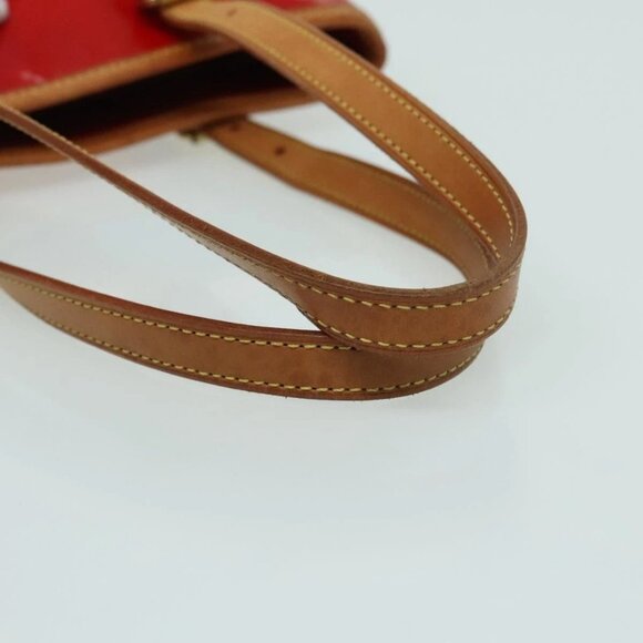 LOUIS VUITTON Monogram Vernis Bucket PM Shoulder Bag SPO Red LV Auth - Picture 8 of 16